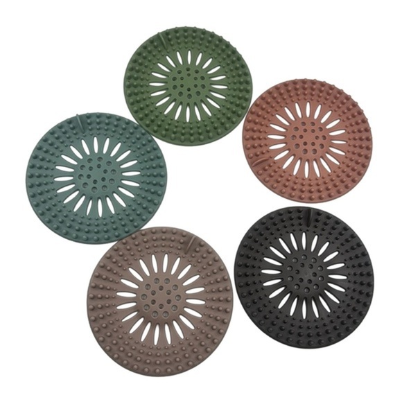 Silicone Hair Catcher Drain Cover Set -‎ 5 Pack - Picture 7 of 7
